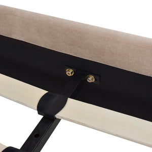 Aspen Vertical Tufted Modern Headboard Platform Bed Set, Queen, Mink Beige Performance Velvet