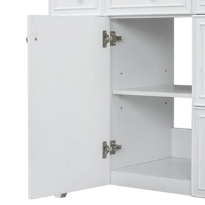 Bathroom Vanity With Ceramic Sink, Soft Close Doors, Adjustable Shelves