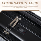 14'/20' 2-Piece ABS Spinner Wheel Luggage Set with Combination Lock and Cosmetic Case