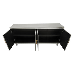 4 Door Cabinet With Adjustable Shelves, Large Storage For Living Room - Champagne