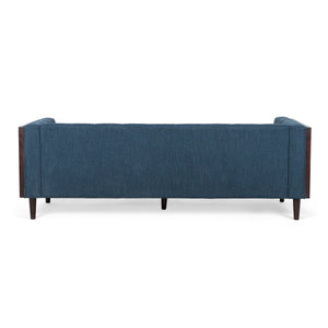 Contemporary Mid-Century Charm 3 Seater Sofa With Button Tufted Waffle Stitching