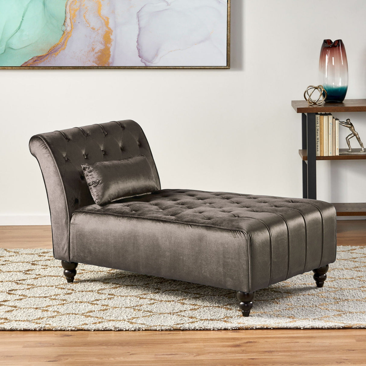 Ethereala Upholstered Chaise Lounge With Button Tufted
