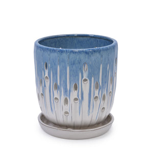 Set of 2 Ceramic Flowerpots with Drainage Hole