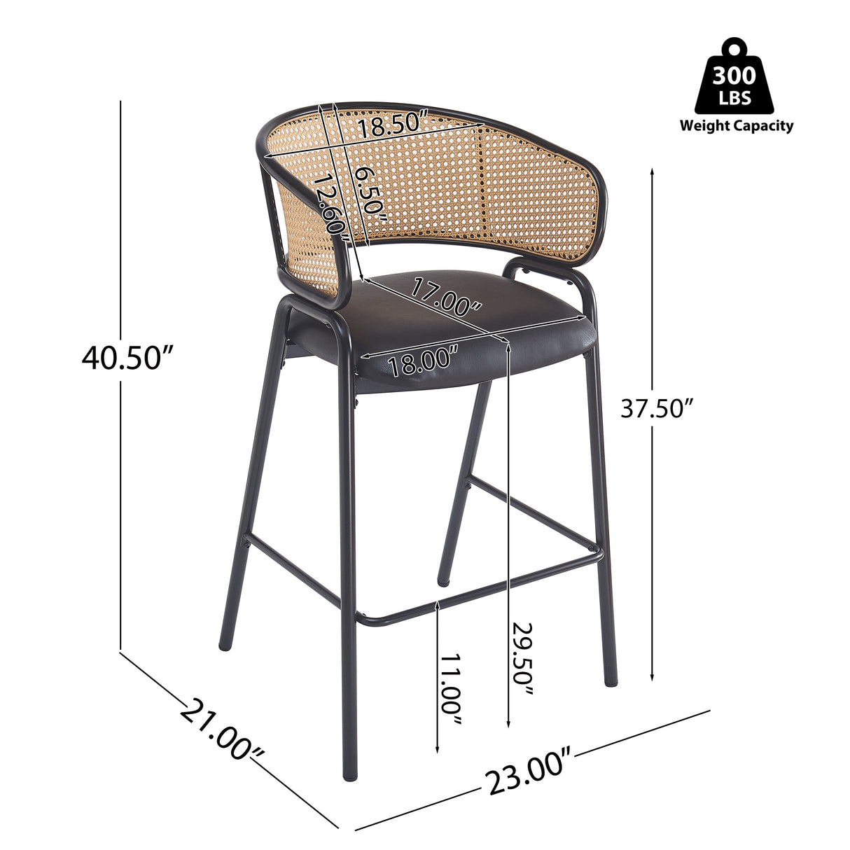 Ethan Indoor Metal Upholstered Barstool Set of 2