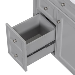 Bathroom Vanity With Top Sink, 2 Drawers And Tip Out Drawer, Rectangular Design