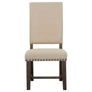 Upholstered Side Chair With Nailhead Accents (Set of 2) - Beige