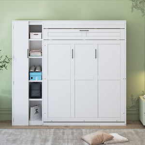 Murphy Wall Bed With Shelves, Wardrobe And LED Lights