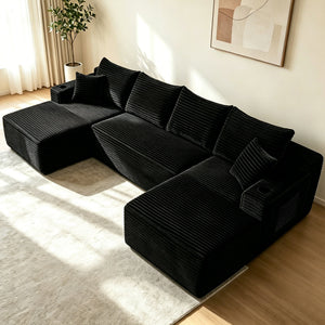 134" Cloud Sectional Sofa with U-Shape Chaise