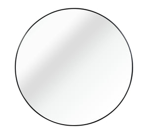 42 Inch Black Metal Framed Round Bathroom Mirror
