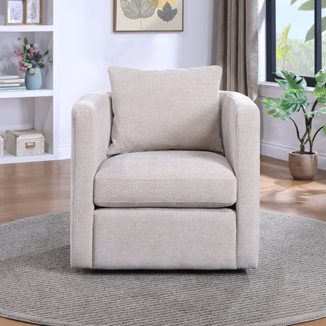 Sutton Light Grey Performance Fabric Swivel Barrel Chair