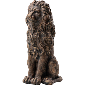 20.5" Lion Statue - Resin Outdoor Guardian Sculpture