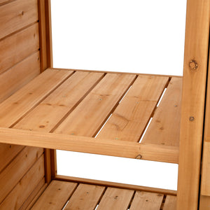 TOPMAX 65.7'' Tall Garden Potting Bench Table with Hutch