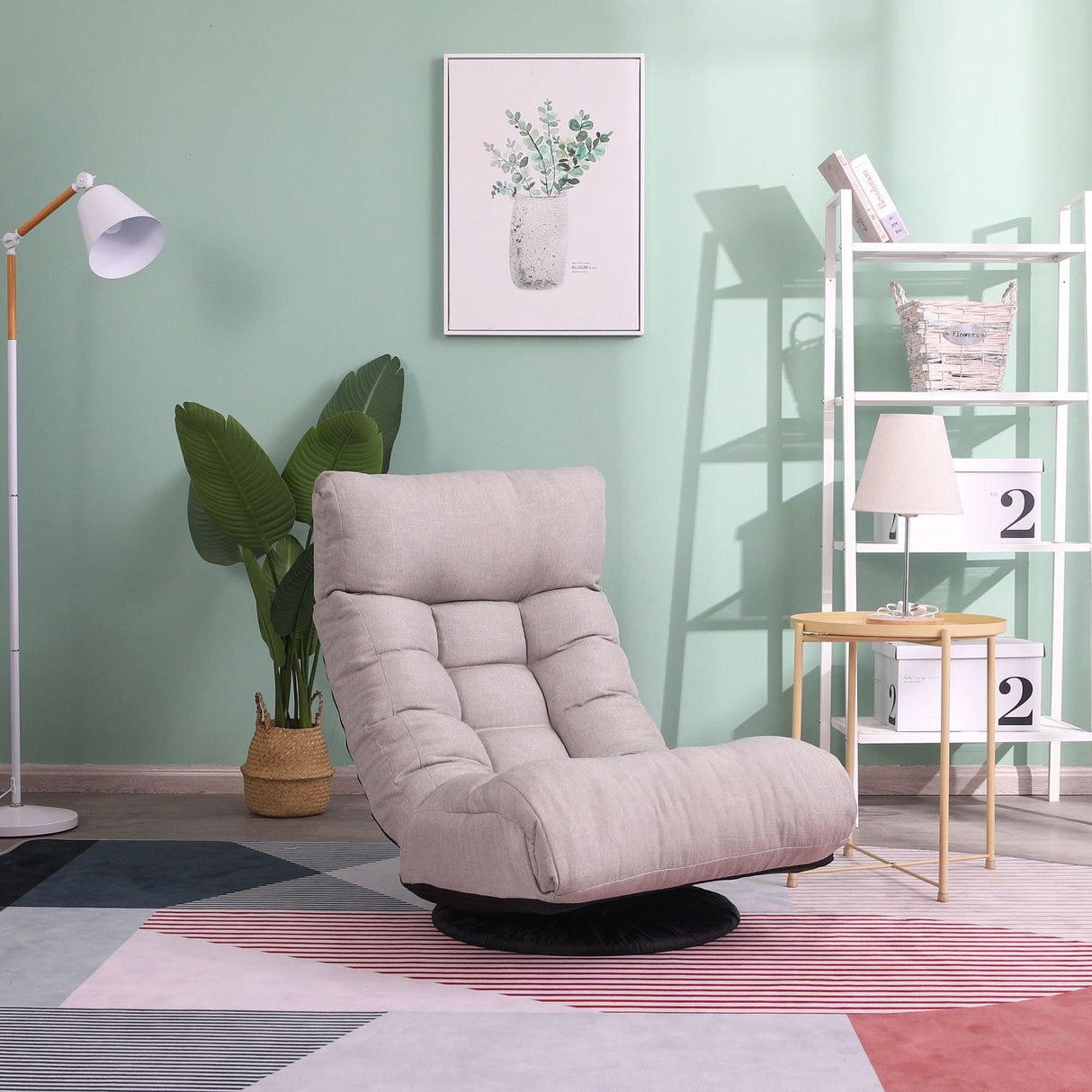 Adjustable Japanese Reclining Floor Chair Sofa With Metal Frame For Living Room