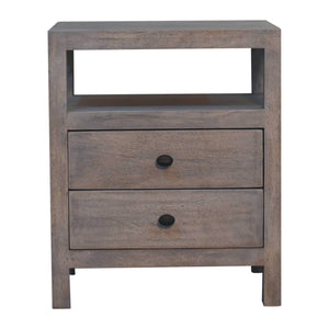 Acid Wash 2-Drawer Open Bedside Table