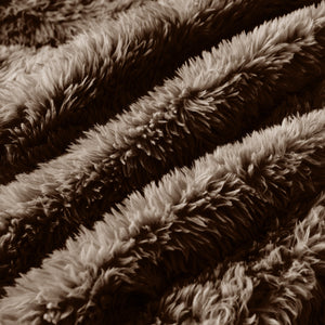 Aviana Ottoman in Plush Fabric - Chocolate