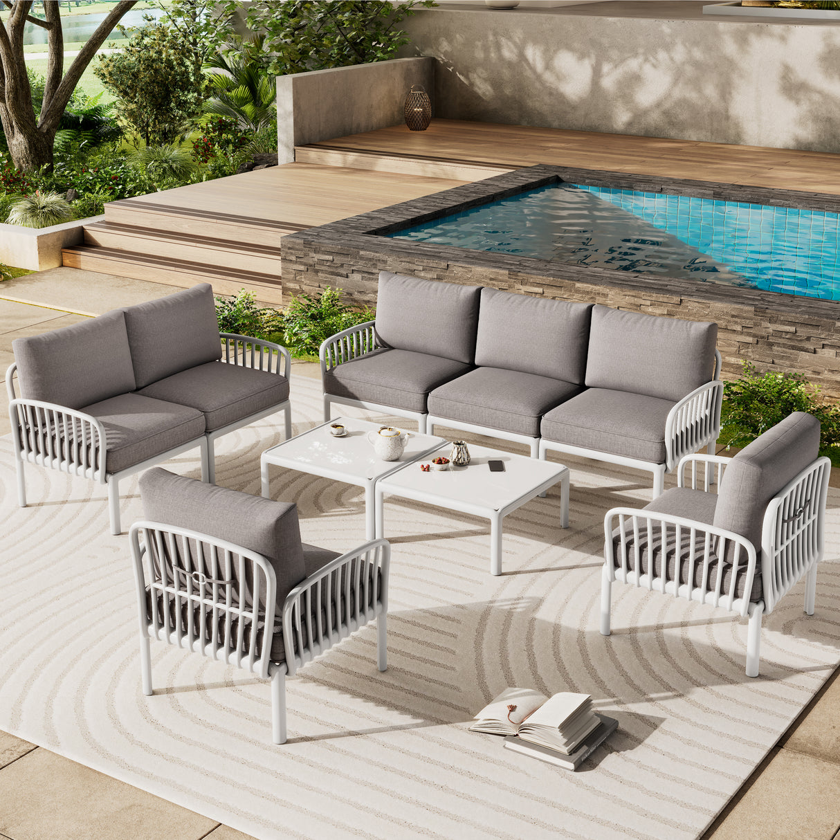 The Modular All-Weather Resin Sofa Ensemble by Christopher Knight Home