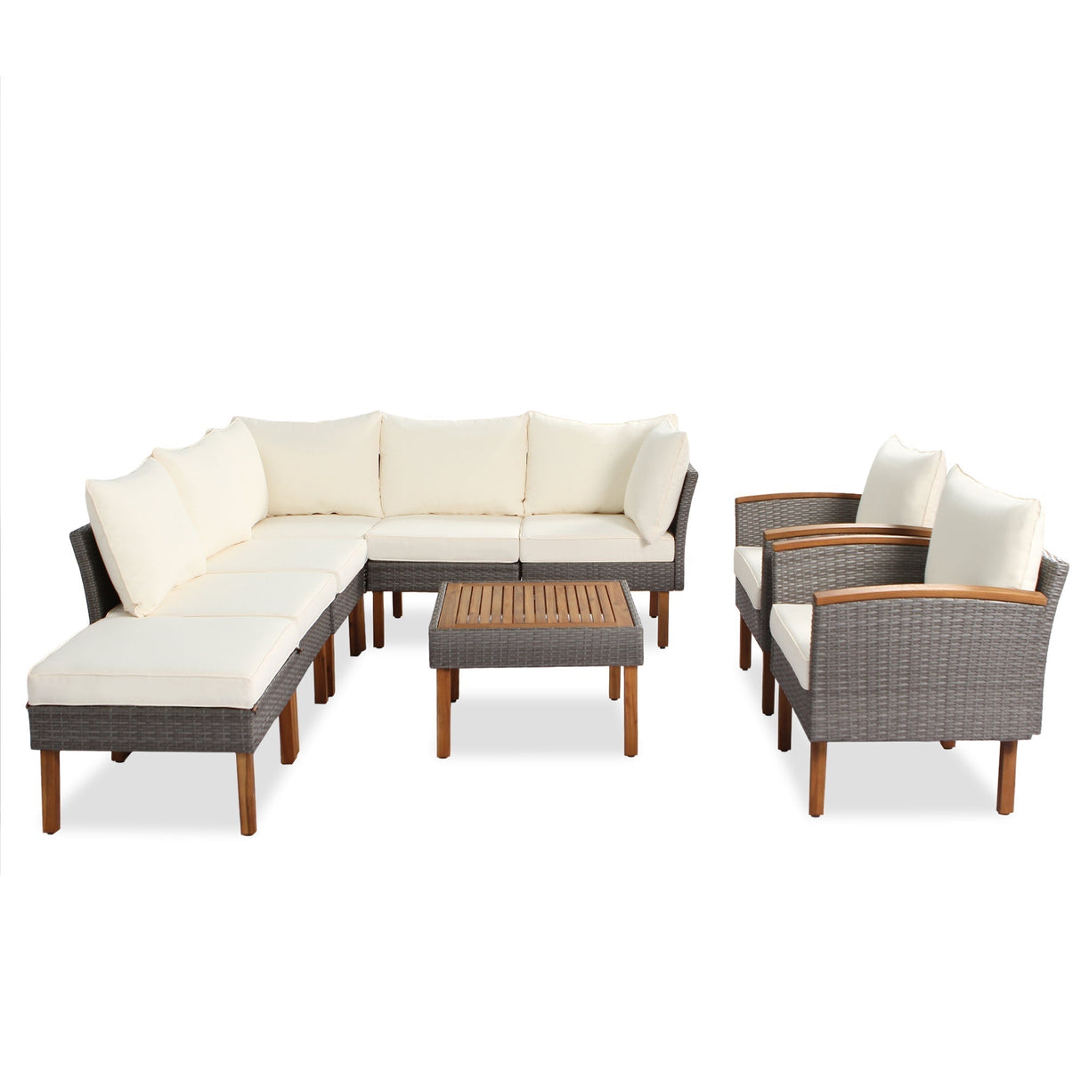 GO 9-Piece Patio Rattan Furniture Set