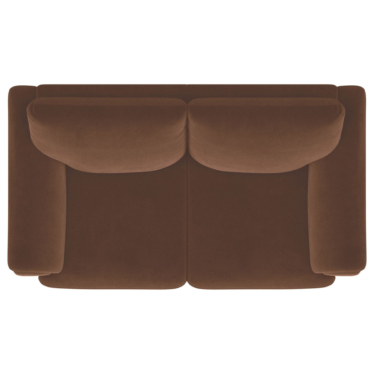 Dania - Upholstered Crescent Loveseat With Curved Tufted Arms - Rust