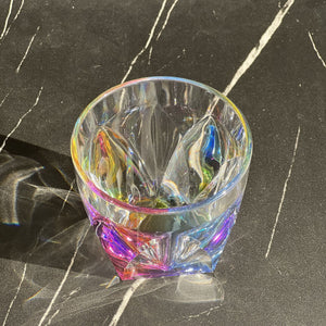 Leading Ware Rainbow Diamond Acrylic Glasses Drinking (Set of 4) Dof 9Oz Bpa Free Plastic Cocktail Glasses - Clear