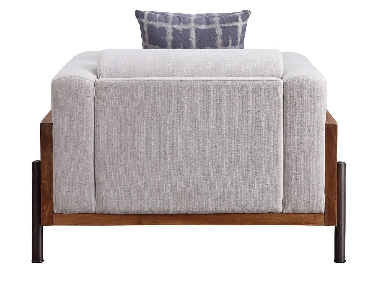 Pelton - Chair With Pillow - Fabric & Walnut