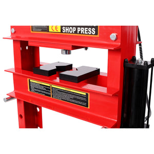 30 Ton Air Hydraulic Shop Press With Gauge, Adjustable H-Frame