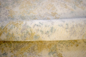 Modern Abstract Yellow And Gray Hand Loom Wool And Viscose Area Rug