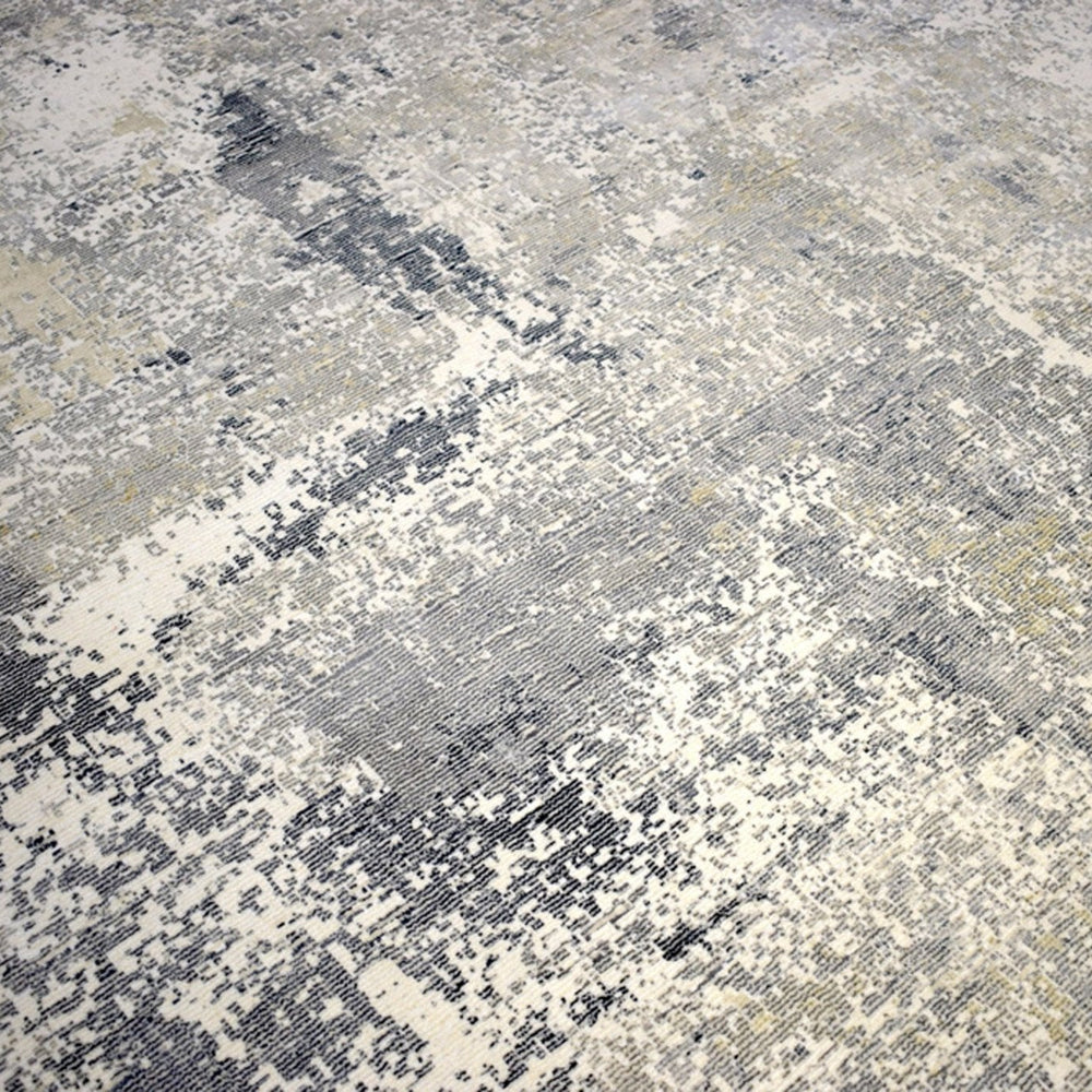 Gray Modern Abstract Wool And Viscose 8x10 Area Rug