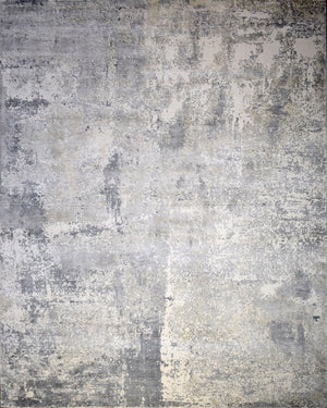 Gray Modern Abstract Wool And Viscose 8x10 Area Rug