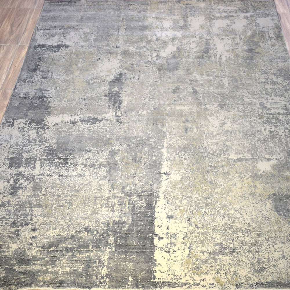 Gray Modern Abstract Wool And Viscose 8x10 Area Rug