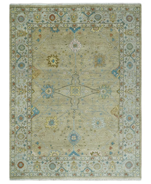 Hand Knotted Beige and Ivory Traditional  Floral Wool Area Rug