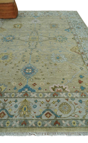 Hand Knotted Beige and Ivory Traditional  Floral Wool Area Rug