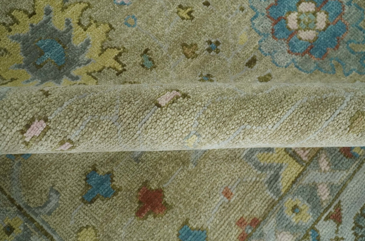 Hand Knotted Beige and Ivory Traditional  Floral Wool Area Rug