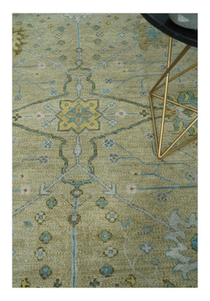 Hand Knotted Beige and Ivory Traditional  Floral Wool Area Rug