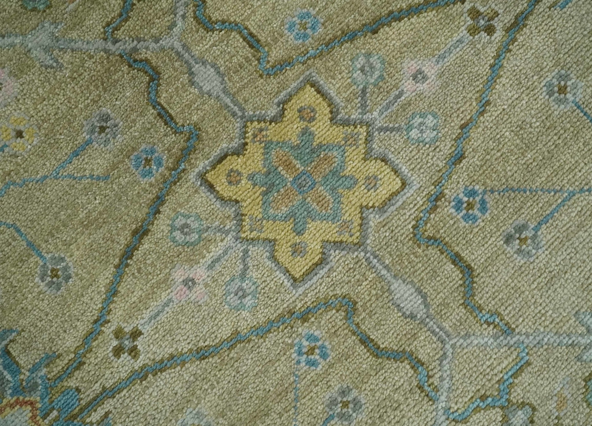 Hand Knotted Beige and Ivory Traditional  Floral Wool Area Rug