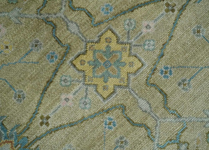 Hand Knotted Beige and Ivory Traditional  Floral Wool Area Rug