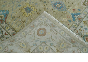Hand Knotted Beige and Ivory Traditional  Floral Wool Area Rug