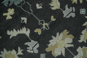 8x10, 9x12, 10x14 and 12x15 Hand Knotted Black, Beige and Silver Traditional Oushak Wool Rug