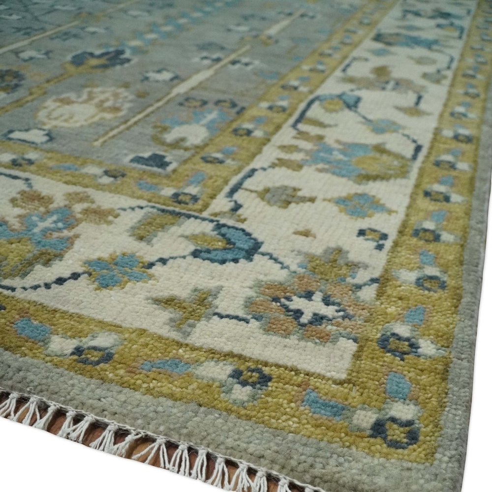 Tree of life Hand Knotted Silver, Ivory and Beige Traditional Vintage Style Custom Made Wool Rug