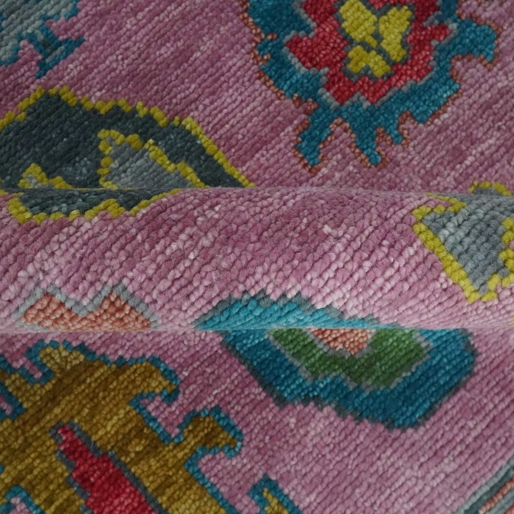 Custom Made Purple and Ivory Hand knotted Traditional Oushak wool Area Rug