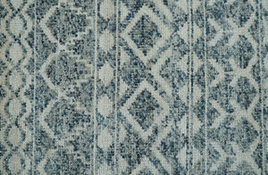 Hand Knotted Blue, Beige and Camel Modern Contemporary Southwestern Tribal Trellis Recycled Silk Area Rug
