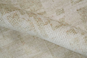 Hand Knotted Ivory and Beige Modern Contemporary Recycled Silk Area Rug