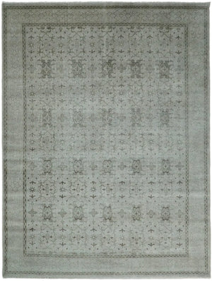 Hand Knotted Wool Blend Traditional Silver and Brown Area Rug