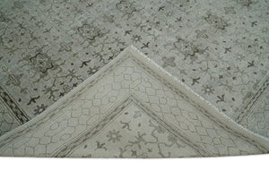 Hand Knotted Wool Blend Traditional Silver and Brown Area Rug