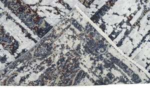 Modern Abstract Design Blue Hand Knotted 8x10 Wool Area Rug