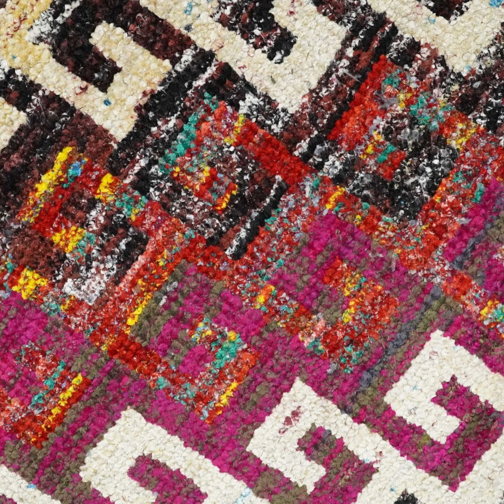 8x10 and 9x12 Hand Knotted Multicolor Modern Contemporary Southwestern Tribal Trellis Recycled Silk Area Rug