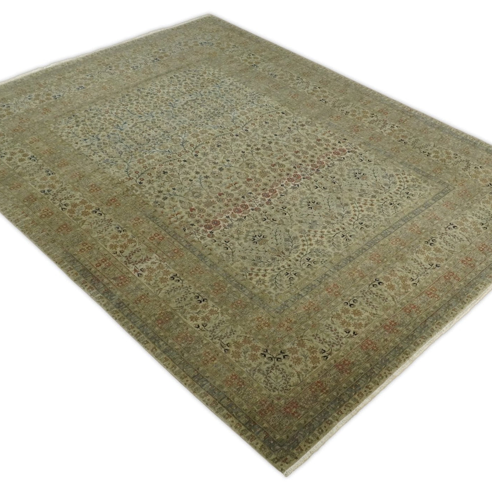 Traditional Persian Camel And Brown Hand Knotted Wool Area Rug