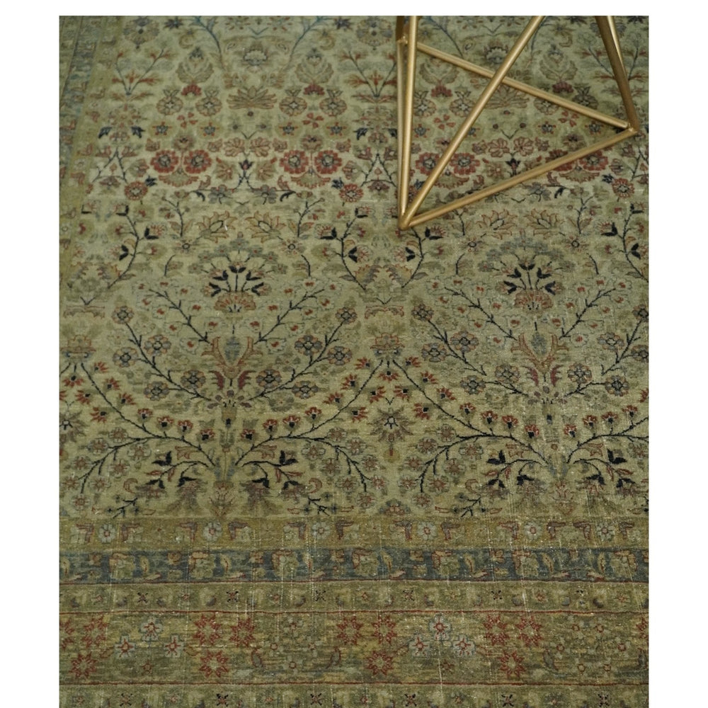Traditional Persian Camel And Brown Hand Knotted Wool Area Rug