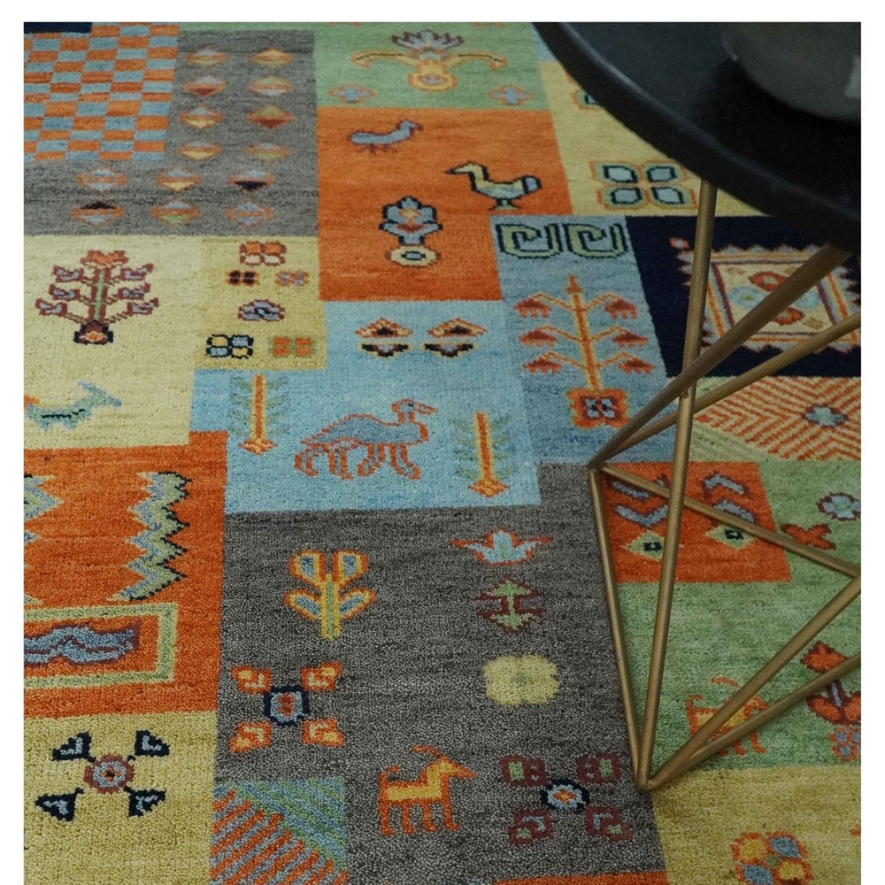 8x10 Antique Style Tribal Multi Color Hand knotted Traditional Wool Area Rug