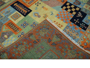8x10 Antique Style Tribal Multi Color Hand knotted Traditional Wool Area Rug