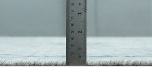 8x10 Aqua, Ivory and Silver Traditional Handmade Wool Area Rug